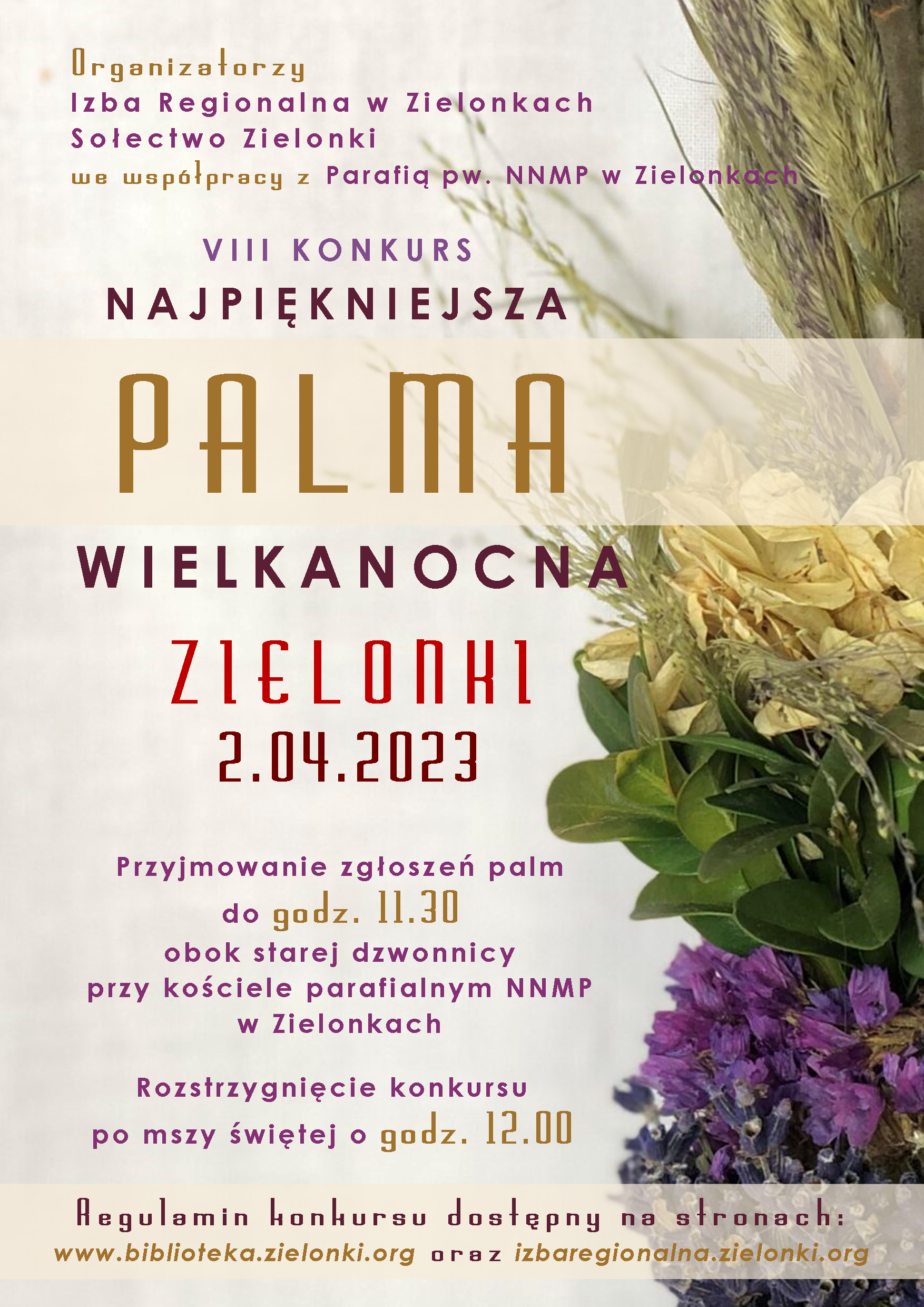 plakat informacyjny na temat konkursu palm